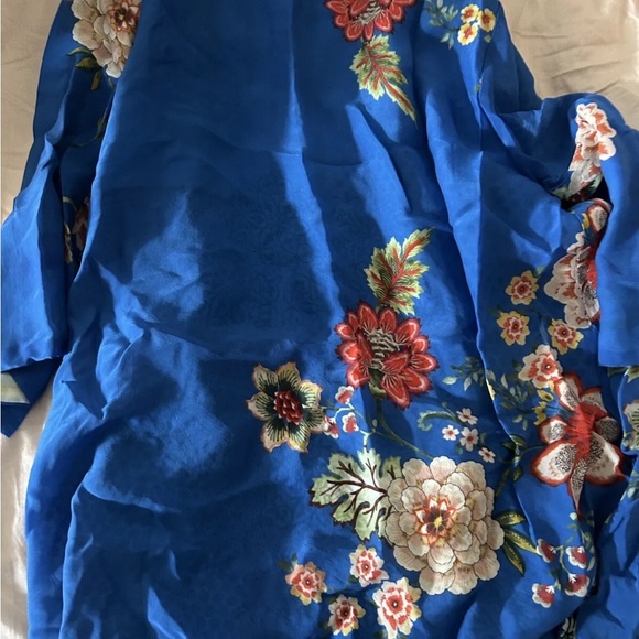 Johnny was short embroidered kimono blazer cardigan shawl xs had a snap to close - Picture 3 of 10